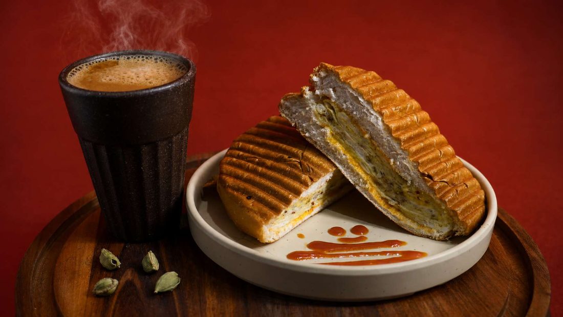 Filter coffee and grilled sandwich